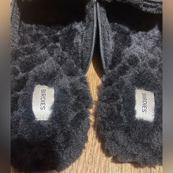 Birdies size 9 Black suede fur mules - Picture 3 of 8